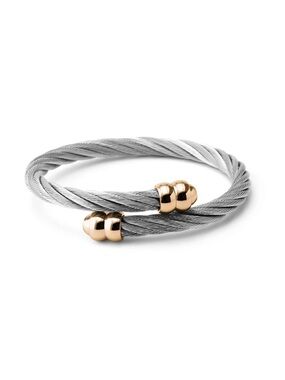 CHARRIOL Celtic Two-Tone Cable Bangle Bracelet Stainless Steel Gold Silver Cuff